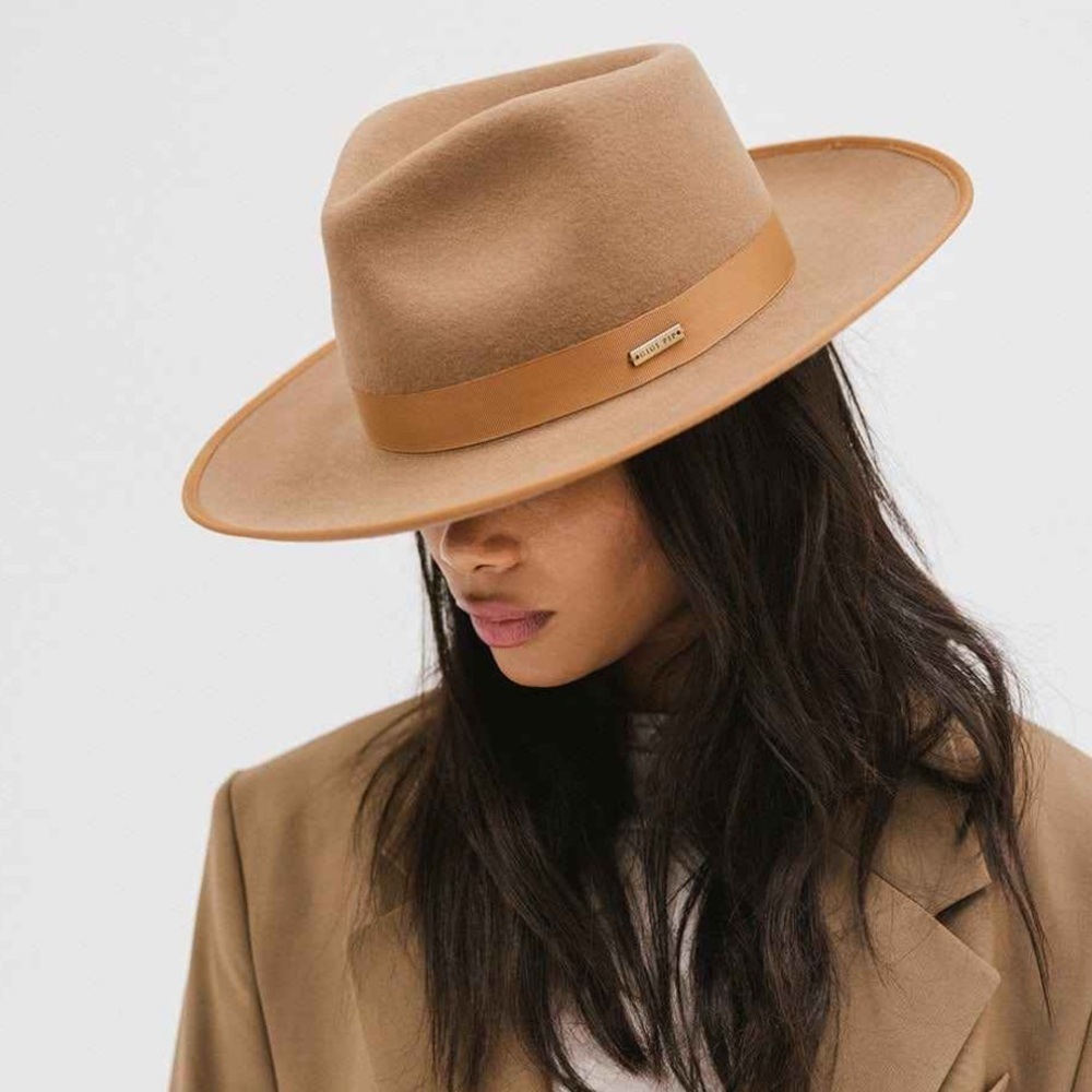 Gigi Pip “Monroe Rancher Fedora” Wool Hat In Brown Size S/M Excellent Condition! - Picture 2 of 15